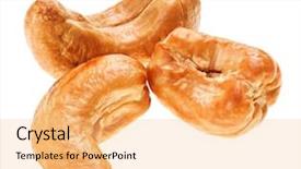  Presentation with high technology - Audience pleasing slide set consisting of three unshelled roasted cashew nut backdrop and a yellow colored foreground