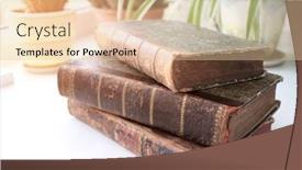  Presentation with sunlight - Amazing presentation theme having three-vintage-books backdrop and a lemonade colored foreground