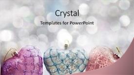  Presentation with vintage christmas - Amazing slide deck having three vintage glass christmas heart backdrop and a light gray colored foreground