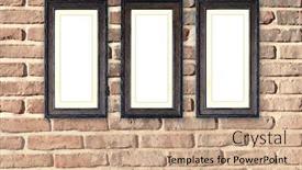  Presentation with picture frame - Theme enhanced with three-vintage-wooden-empty-picture background and a coral colored foreground