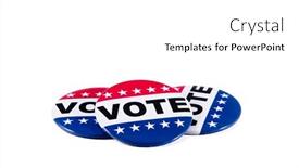  Presentation with vote - Slides having three-vote-badges-isolated background and a white colored foreground