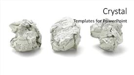  Presentation with waste - PPT theme enhanced with three waste paper balls background and a white colored foreground