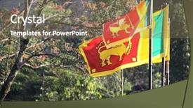  Presentation with sri lanka - Amazing PPT theme having three waving sri lanka national backdrop and a violet colored foreground