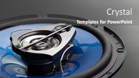  Presentation with audio speaker - Cool new PPT theme with three-way-speaker-system-coaxial backdrop and a gray colored foreground