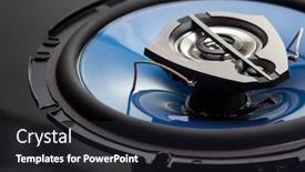  Presentation with audio speaker - Slides enhanced with three-way-speaker-system-coaxial background and a dark gray colored foreground