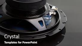 Presentation with audio speaker - Amazing theme having three-way-speaker-system-coaxial backdrop and a black colored foreground