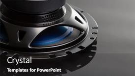  Presentation with audio speaker - PPT theme with three-way-speaker-system-coaxial background and a dark gray colored foreground