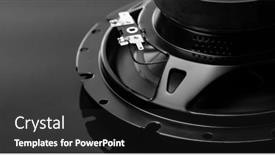  Presentation with audio speaker - Beautiful PPT layouts featuring three-way-speaker-system-coaxial backdrop and a dark gray colored foreground