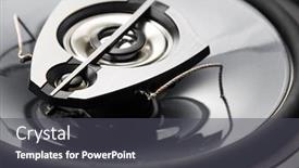  Presentation with audio speaker - Slide deck consisting of three-way-speaker-system-coaxial background and a dark gray colored foreground