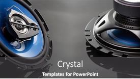  Presentation with audio speaker - Presentation theme featuring three-way-speaker-system-coaxial background and a gray colored foreground