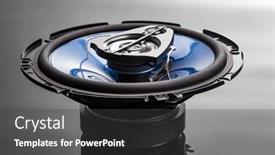  Presentation with audio speaker - PPT theme with three-way-speaker-system-coaxial background and a dark gray colored foreground