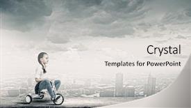  Presentation with preschool brain - Presentation theme with three wheeler - little cute girl of preschool background and a white colored foreground