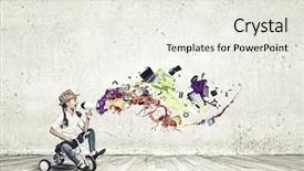  Presentation with preschool - PPT layouts featuring three wheeler - little cute girl of preschool background and a sky blue colored foreground