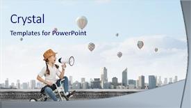  Presentation with preschool graduation - PPT layouts with three wheeler - little cute girl of preschool background and a sky blue colored foreground