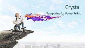  Presentation with age related disorders - Presentation theme with three wheeler - little cute girl of preschool background and a sky blue colored foreground