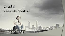  Presentation with abc preschool - Presentation enhanced with three wheeler - little cute girl of preschool background and a  colored foreground