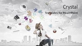  Presentation with preschool - Theme featuring three wheeler - little cute girl of preschool background and a light gray colored foreground