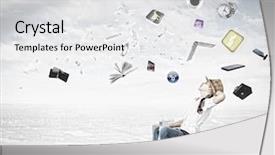  Presentation with preschool - Slide set featuring three wheeler - little cute girl of preschool background and a light gray colored foreground