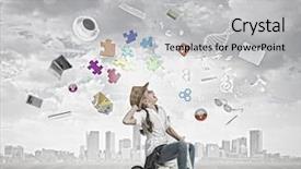  Presentation with preschool - Amazing slide set having three wheeler - little cute girl of preschool backdrop and a light gray colored foreground