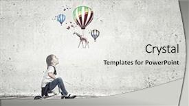  Presentation with preschool - PPT theme enhanced with three wheeler - little cute girl of preschool background and a light gray colored foreground