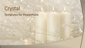  Presentation with shimmering - Amazing slides having three white candles with shimmering backdrop and a lemonade colored foreground