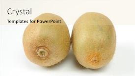  Presentation with kiwi - Colorful presentation design enhanced with three whole kiwi isolated on white backdrop and a blonde colored foreground