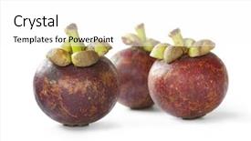  Presentation with mangosteen - Beautiful PPT theme featuring three whole mangosteen backdrop and a white colored foreground