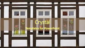  Presentation with windows - PPT layouts having three-windows-of-half-timber background and a violet colored foreground