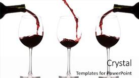  Presentation with tea pouring into glass transparent - Beautiful presentation design featuring three wine glasses with pouring backdrop and a white colored foreground