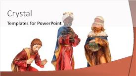  Presentation with ceramic - Slide set featuring three-wise-men-ceramic-figures background and a white colored foreground