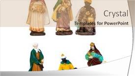  Presentation with ceramic - Presentation design with three-wise-men-ceramic-figures background and a coral colored foreground