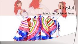  Presentation with dancing - Beautiful PPT layouts featuring three women dancing the cancan backdrop and a coral colored foreground
