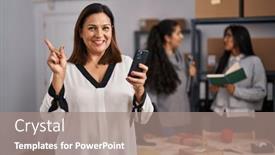  Presentation with ecommerce - Presentation with three-women-working background and a coral colored foreground