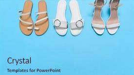  Presentation with leather shoes - Cool new theme with three womens leather white high backdrop and a light blue colored foreground