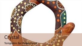  Presentation with australian - Presentation theme with three wooden boomerangs australian frame background and a coral colored foreground