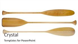  Presentation with shape - Presentation theme enhanced with three wooden canoe paddles background and a white colored foreground