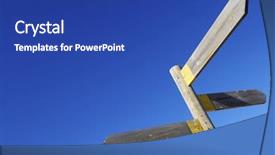  Presentation with directional - Theme featuring three wooden directional sign background and a ocean colored foreground