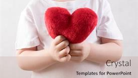  Presentation with three - Audience pleasing presentation theme consisting of three-year-old-child-holding backdrop and a coral colored foreground