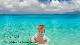  Presentation with three - Cool new theme with three-year-old-toddler-boy backdrop and a teal colored foreground