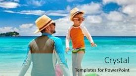  Presentation with three - Slide set having three-year-old-toddler-boy background and a seafoam green colored foreground