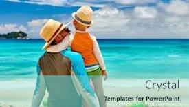  Presentation with three - Presentation design having three-year-old-toddler-boy background and a seafoam green colored foreground