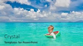  Presentation with three - PPT layouts featuring three-year-old-toddler-boy background and a teal colored foreground