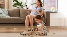  Presentation with baby book - Theme enhanced with three years old baby girl background and a coral colored foreground