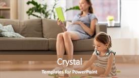  Presentation with baby book - Amazing presentation design having three years old baby girl backdrop and a coral colored foreground