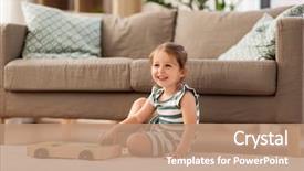  Presentation with baby blocks - PPT theme with three years old baby girl background and a coral colored foreground