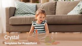  Presentation with baby blocks - Colorful slides enhanced with three years old baby girl backdrop and a coral colored foreground