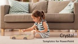  Presentation with baby blocks - Slides featuring three years old baby girl background and a coral colored foreground