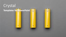  Presentation with 2021 - Beautiful slide set featuring three-yellow-aa-alkaline-batteries backdrop and a gray colored foreground