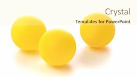  Presentation with table tennis - Beautiful PPT layouts featuring three-yellow-table-tennis-balls backdrop and a cream colored foreground