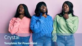  Presentation with infection - Audience pleasing presentation theme consisting of three-young-african-american-friends backdrop and a ocean colored foreground